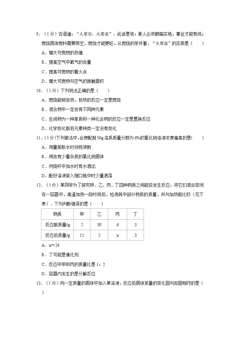 2022-2023学年河南省新乡市辉县市城北中学九年级（上）期末化学试卷（无答案）03