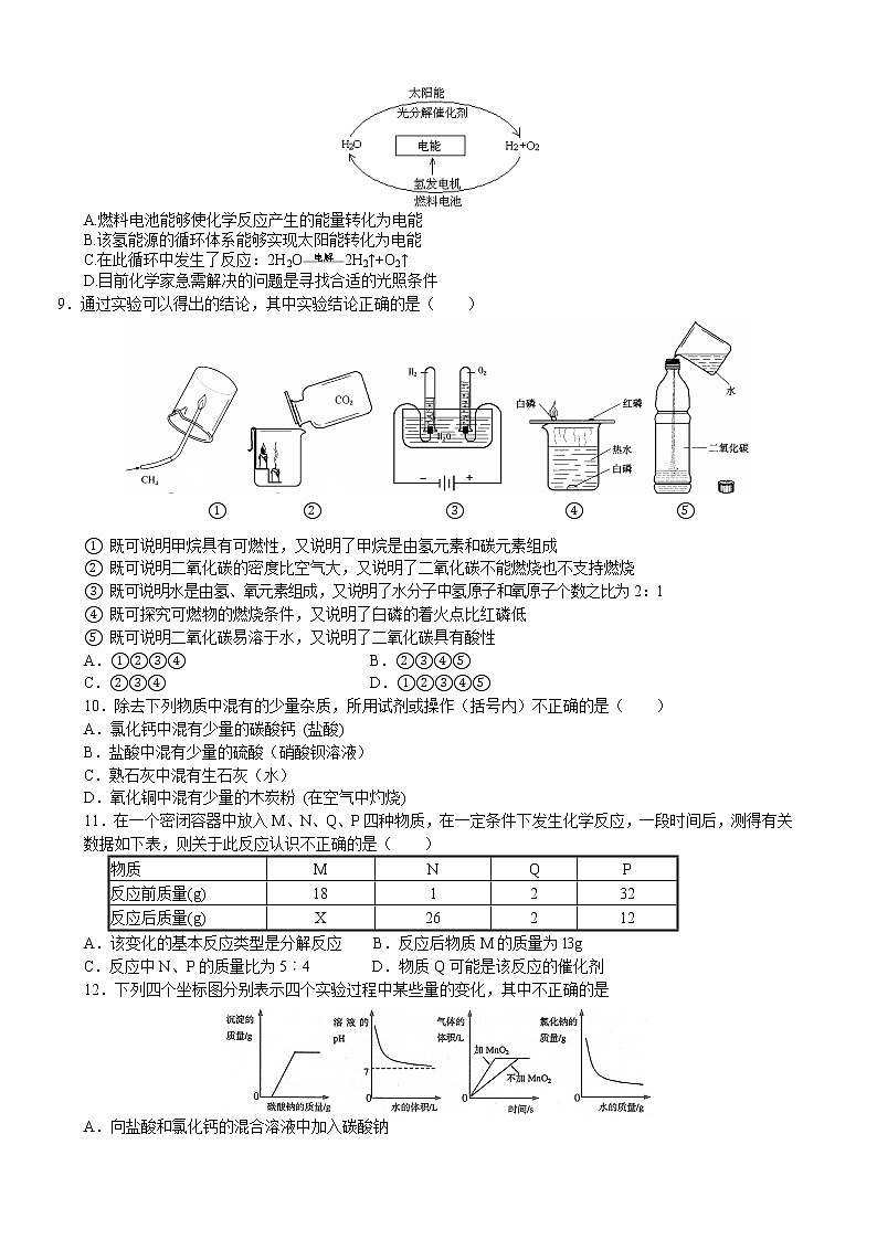 人教版化学九年级下  中考化学模拟试卷2第2页