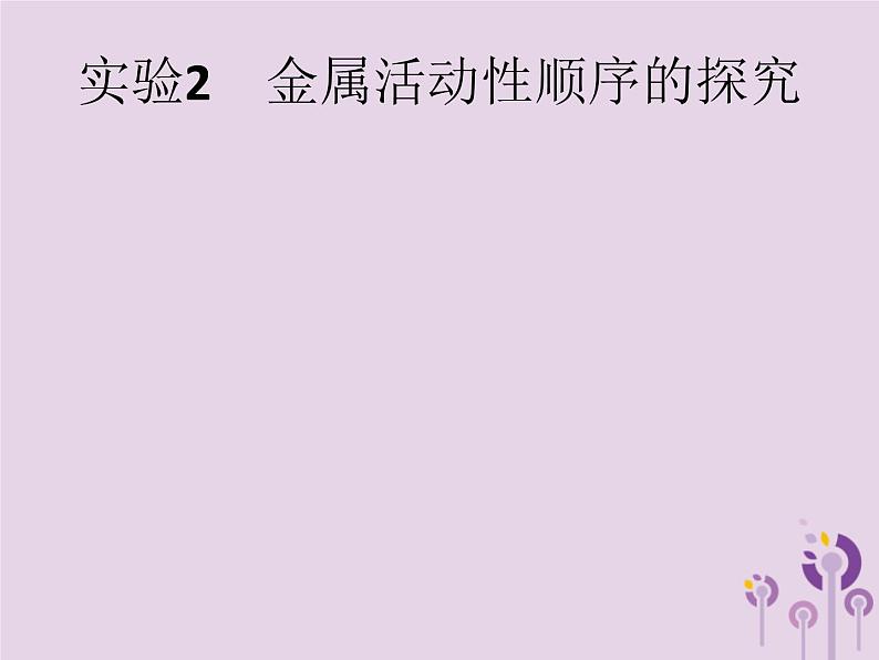 初中化学中考复习 课标通用中考化学总复习实验2金属活动性顺序的探究课件第1页