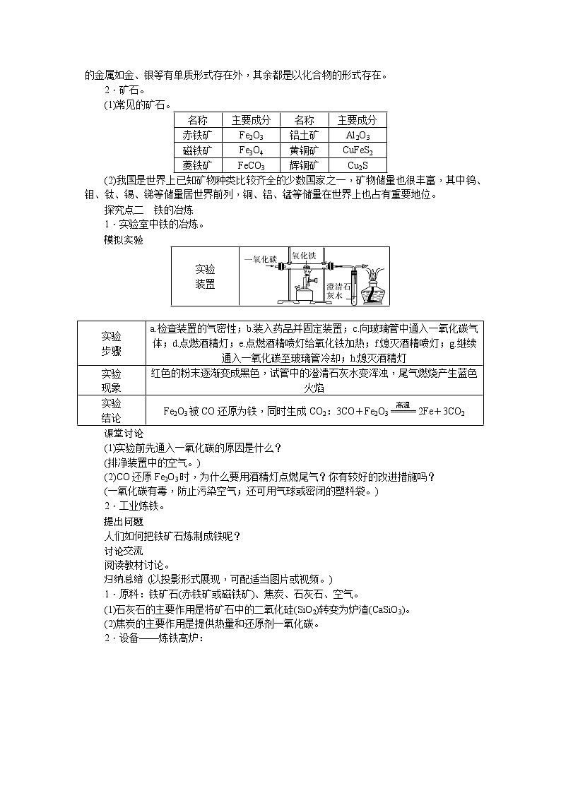 课题3《金属资源的利用和保护》第1课时 课件+教案+导学案（含同步练习）+实验视频02