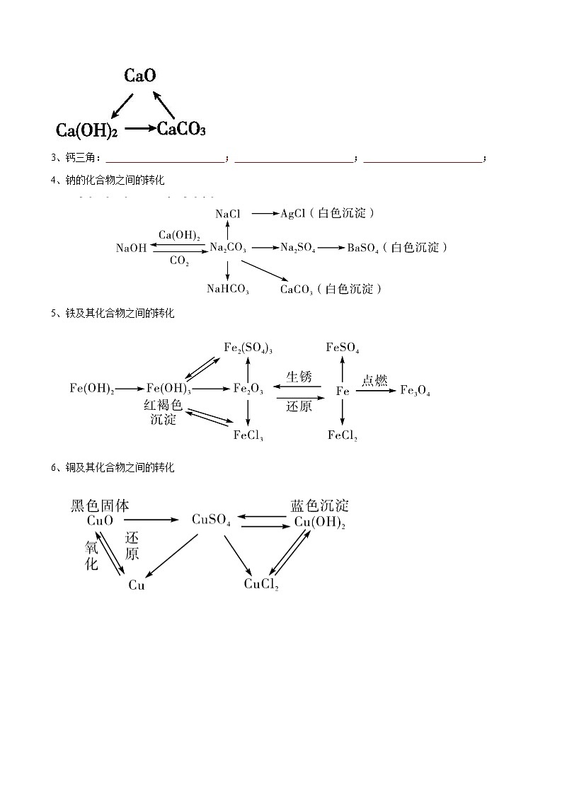 专题16 物质的转化与推断- 决胜2023年中考化学一轮地毯式复习（全国通用）（无答案）第3页