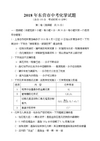 2018年山东省东营市中考化学试题【含答案】