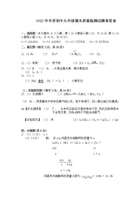 湖南省邵阳市洞口县2022-2023学年上学期九年级化学期末试题（图片版，含答案）