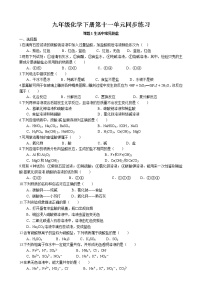 人教版九年级下册课题1 生活中常见的盐当堂检测题