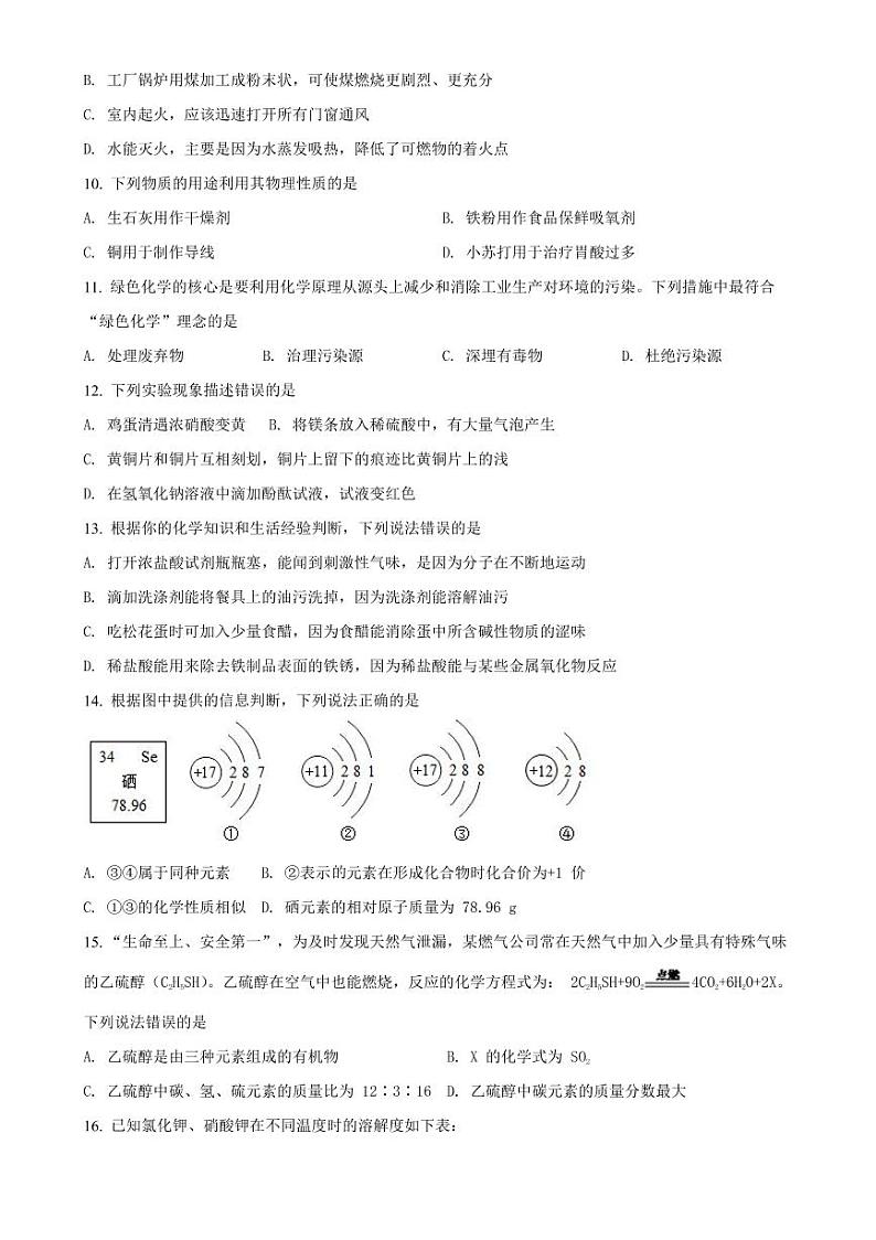 2018-2022年青岛市近五年中考化学试卷（PDF版）02