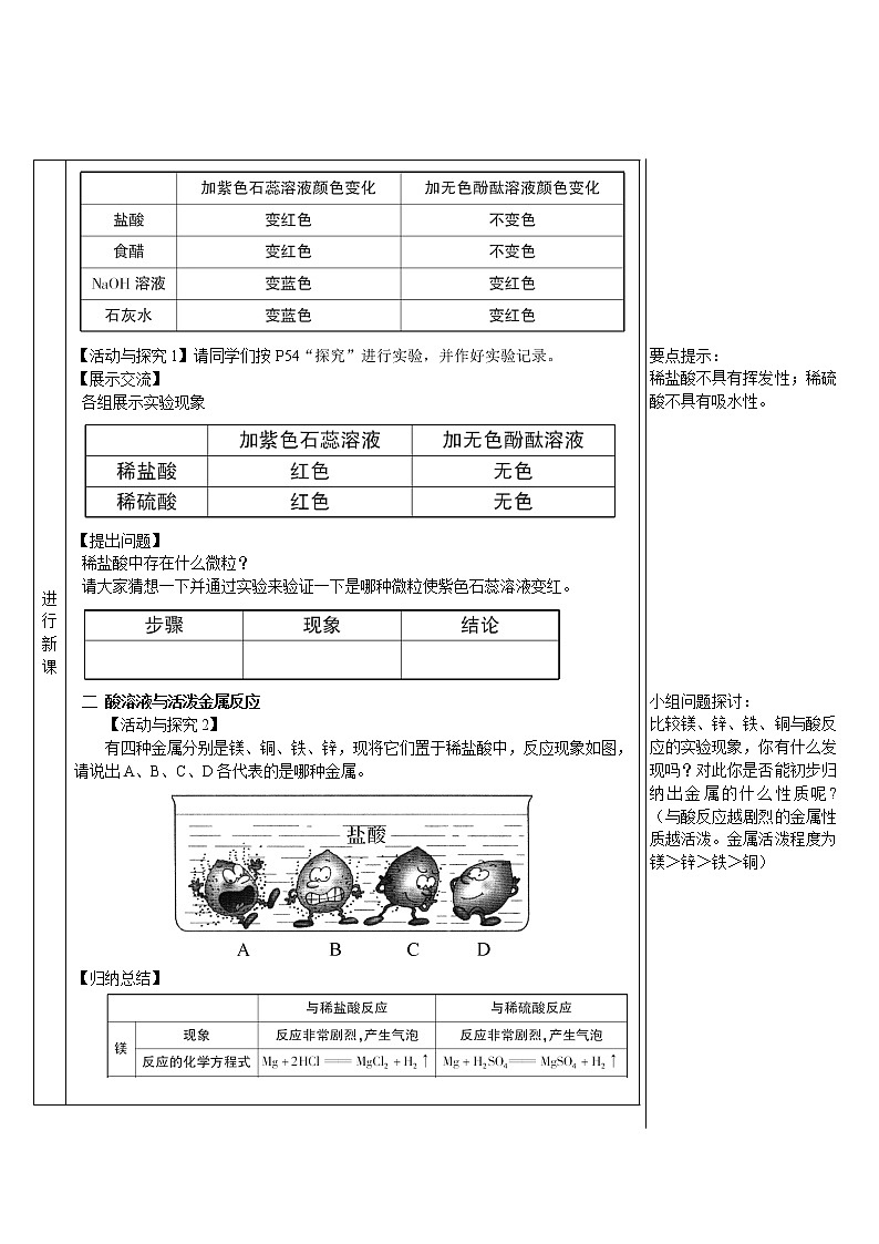 第十单元 酸和碱 课题1 常见的酸和碱 第二课时 酸的化学性质 课件+教案+导学案02