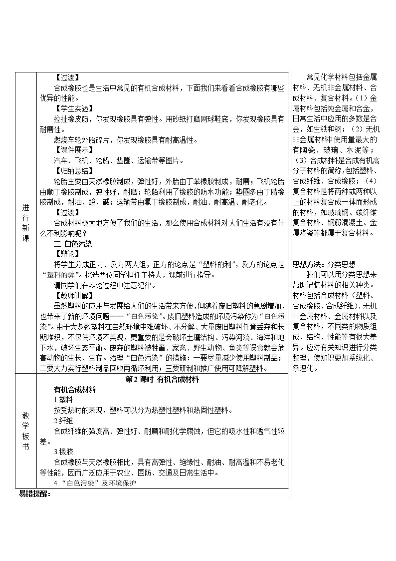 第十二单元 化学与生活 课题3 有机合成材料 第2课时 有机合成材料 课件+教案+导学案+素材03