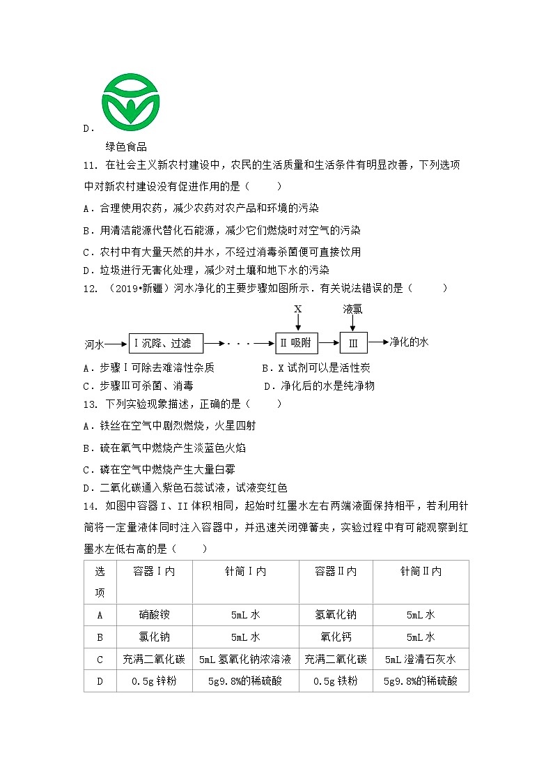 湖北省武汉市青山区2021-2022学年九年级上学期期末化学模拟试题二第3页