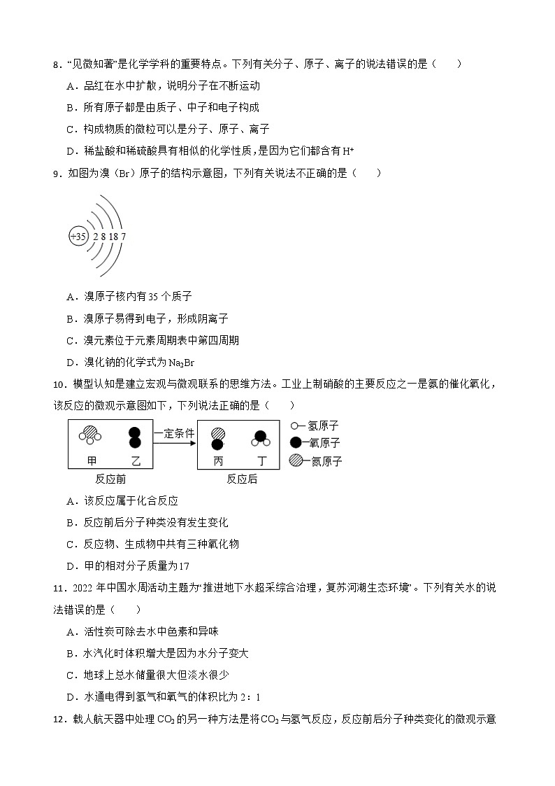 2023年化学中考专项训练--选择题附答案第2页