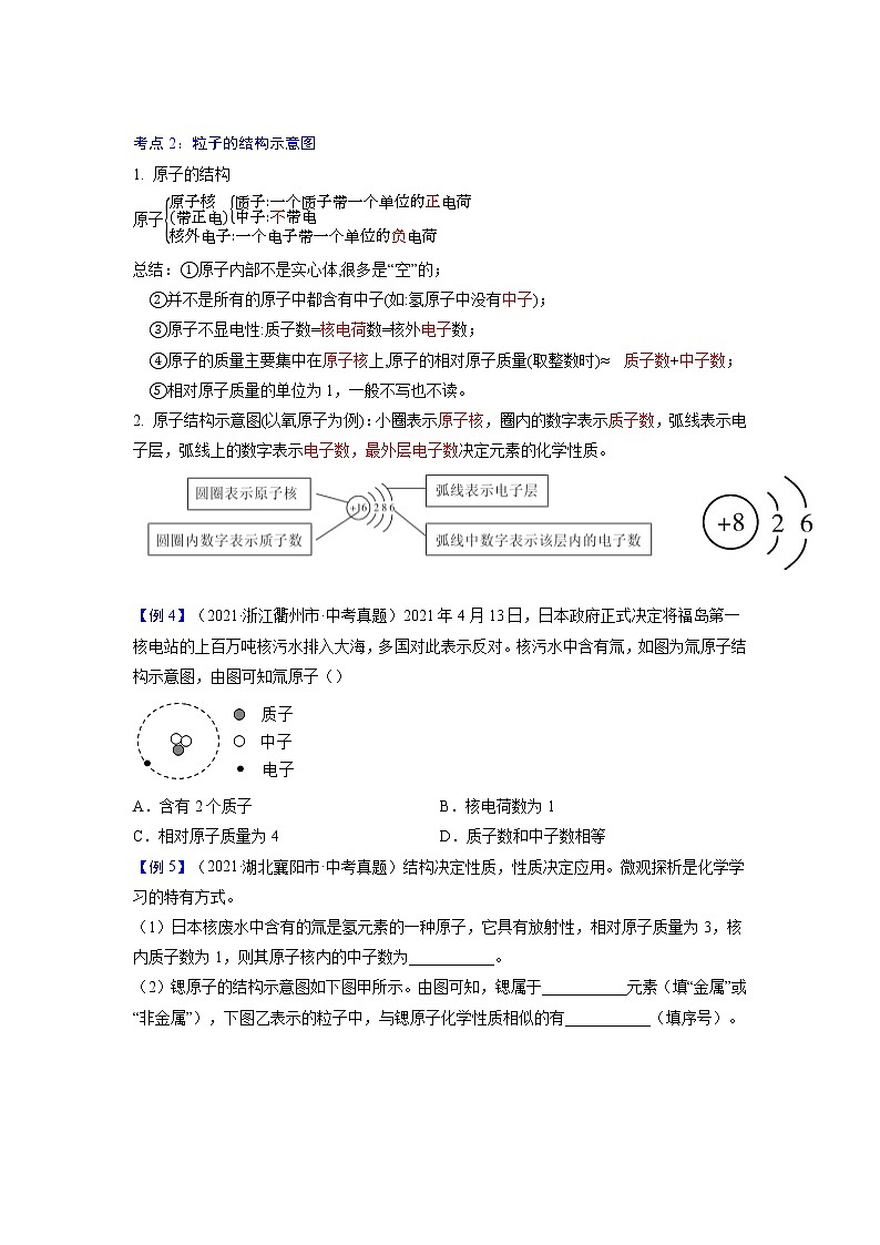 专题01  物质的构成与组成【考点精讲】—【中考高分导航】备战2023年中考化学考点总复习（全国通用）（原卷版）第3页