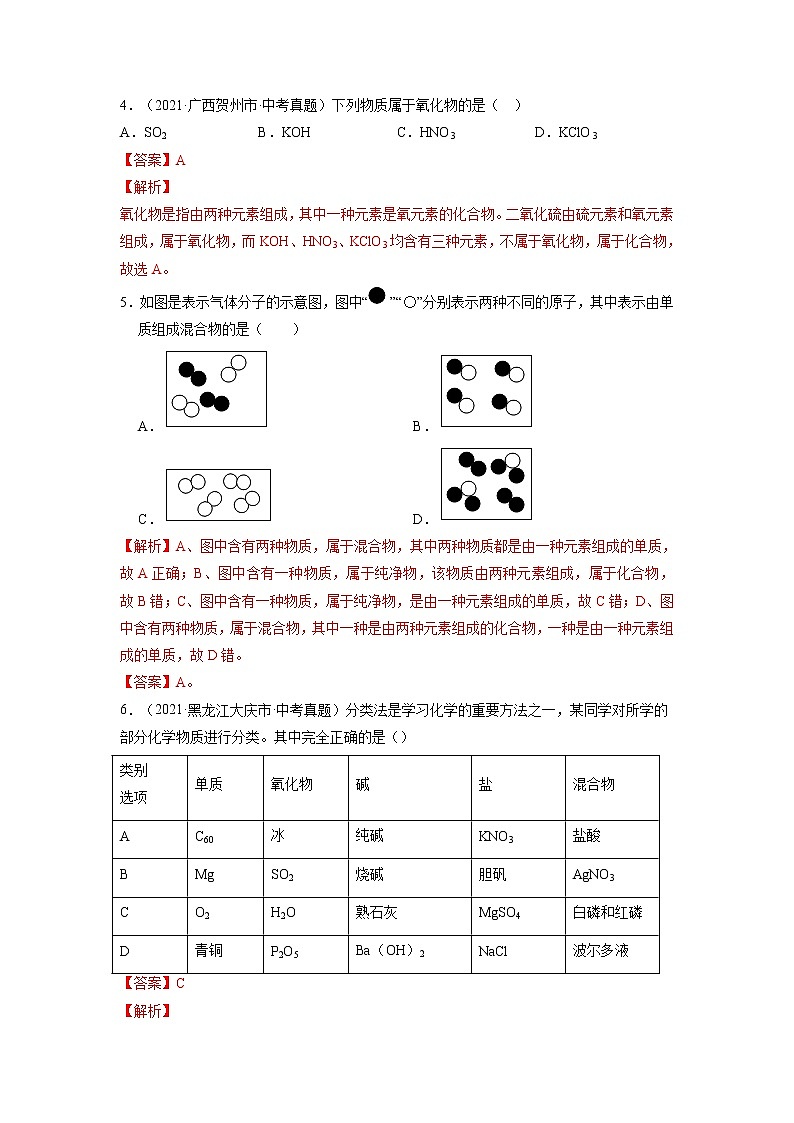 专题02  物质的分类【考点巩固】—【中考高分导航】备战2023年中考化学考点总复习（全国通用）（解析版）第2页