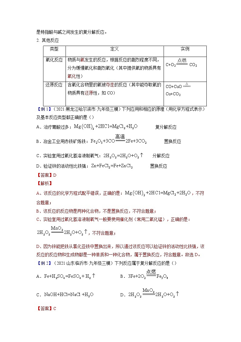 专题05  化学反应类型【考点精讲】—【中考高分导航】备战2023年中考化学考点总复习（全国通用）（解析版）第2页