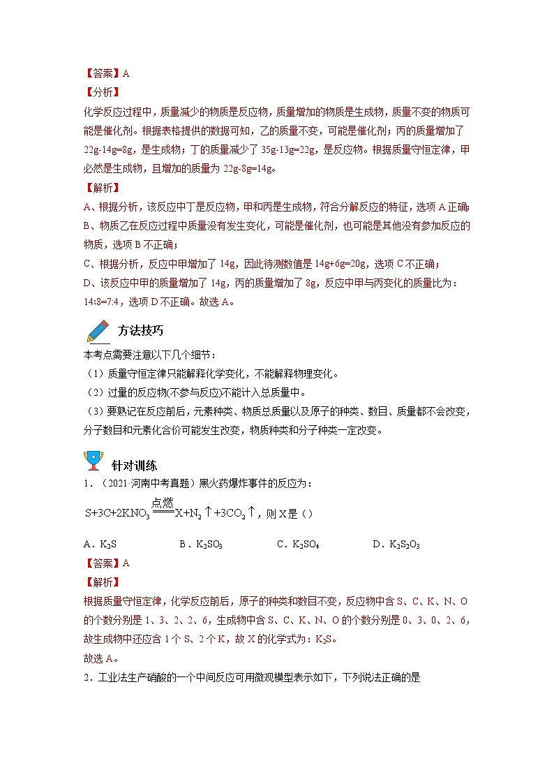 专题06  质量守恒定律 化学方程式【考点精讲】—【中考高分导航】备战2023年中考化学考点总复习（全国通用）（解析版）第3页