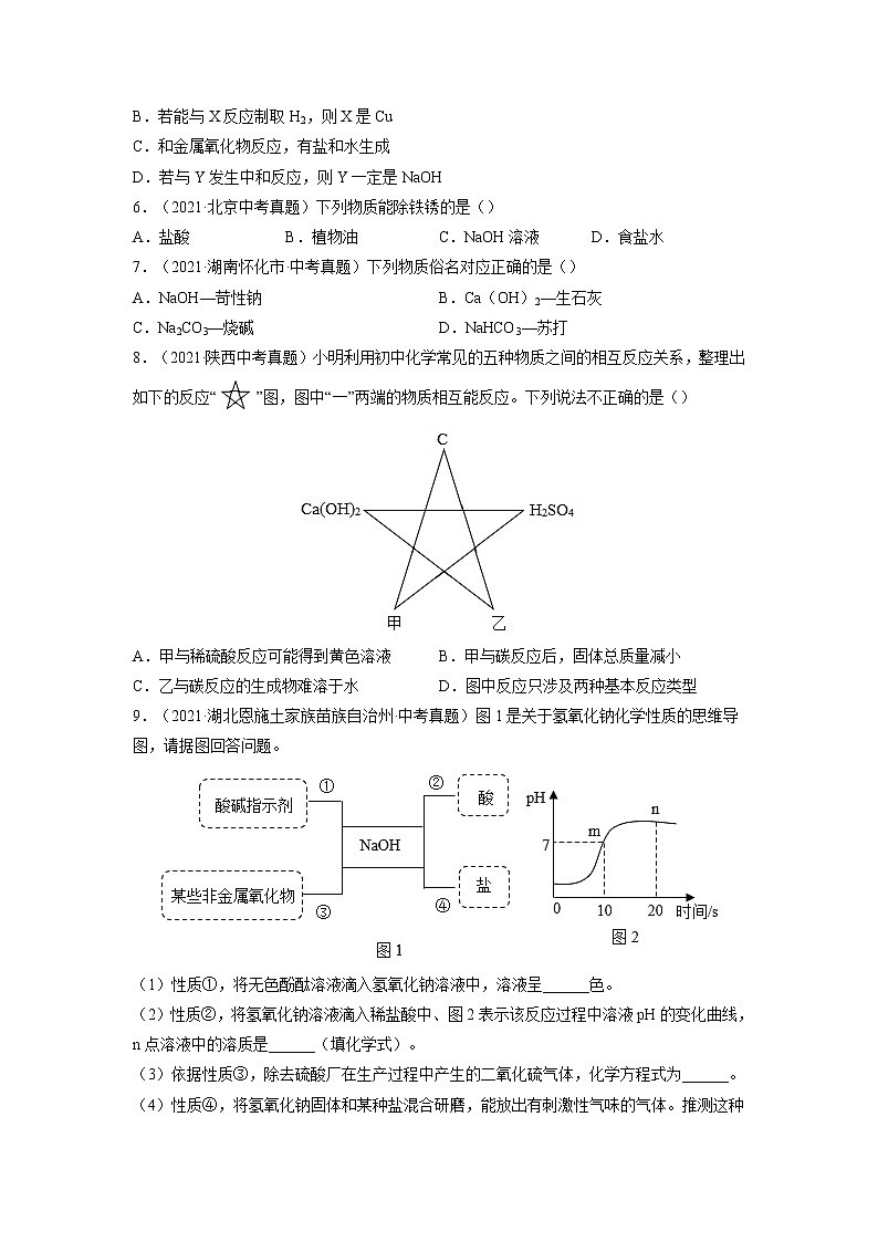 专题12  常见的酸和碱【考点巩固】—【中考高分导航】备战2023年中考化学考点总复习（全国通用）（原卷版）第2页