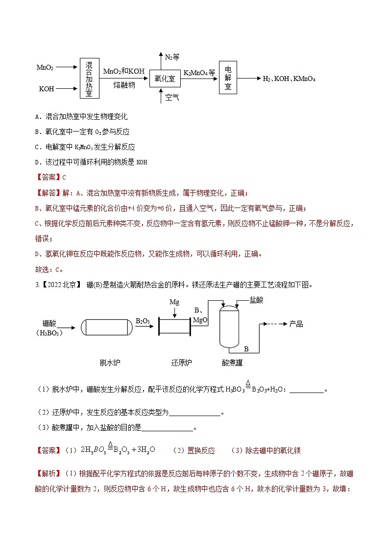 2022年中考化学真题分类汇编  专题20 流程图题(解析版)第2页