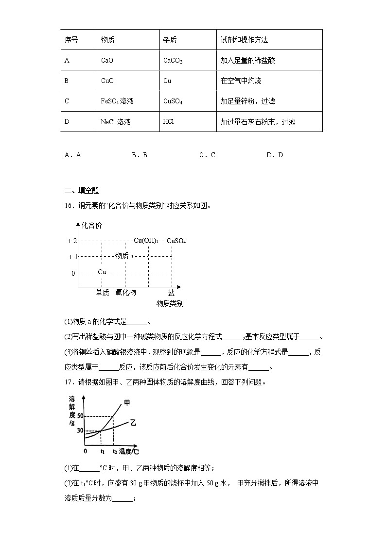 山东省淄博市高青县2022-2023学年九年级上学期期末化学试题（含答案）03