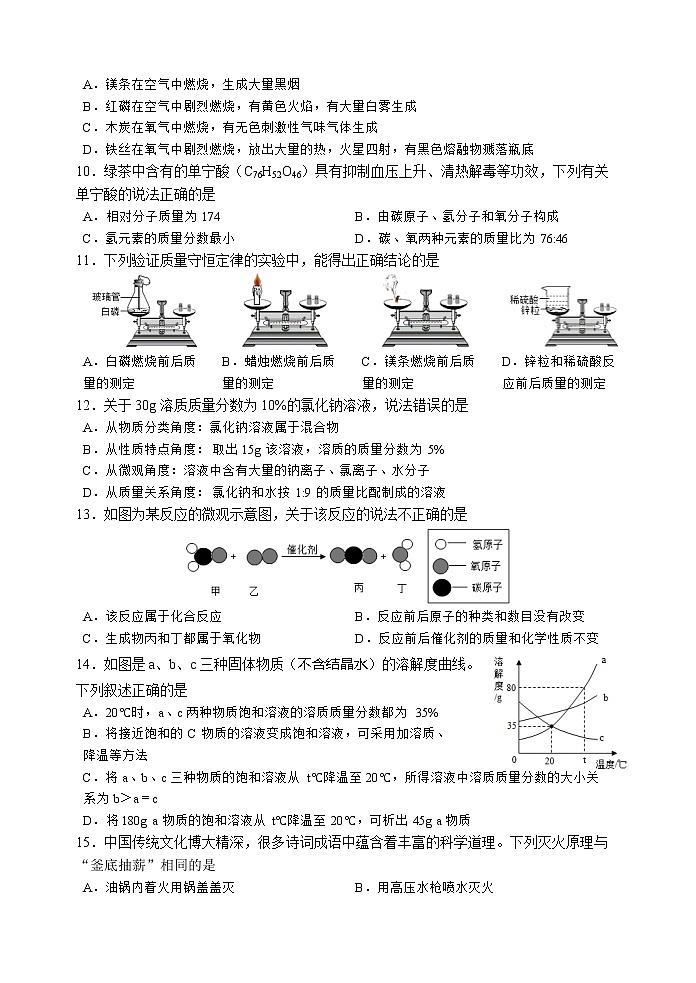 扬州市梅岭中学教育集团2022-2023学年九年级上学期期末化学试题（含答案）第2页