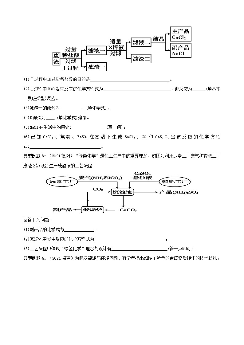 【备考2023】中考化学二轮复习专题精讲精练（全国通用）——专题06 化学工艺流程（原卷版）第3页