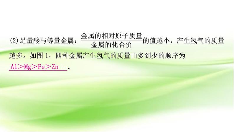 人教版中考化学复习重难突破6金属与酸反应的坐标曲线作业课件05