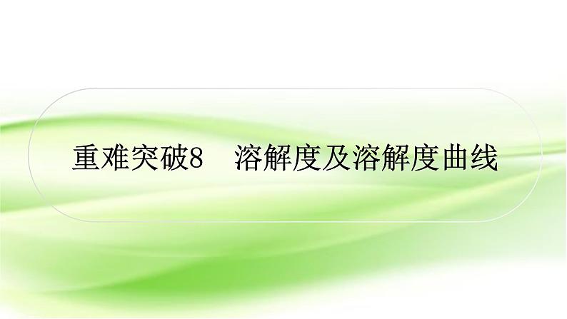 人教版中考化学复习重难突破8溶解度及溶解度曲线作业课件第1页