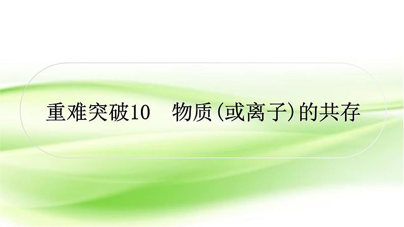 人教版中考化学复习重难突破10物质(或离子)的共存作业课件01