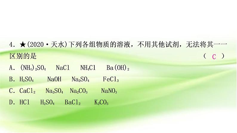 人教版中考化学复习第十一单元盐化肥作业课件06