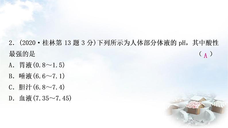 科粤版中考化学复习第八章常见的酸、碱、盐第17课时常见的酸和碱中和反应课件第4页