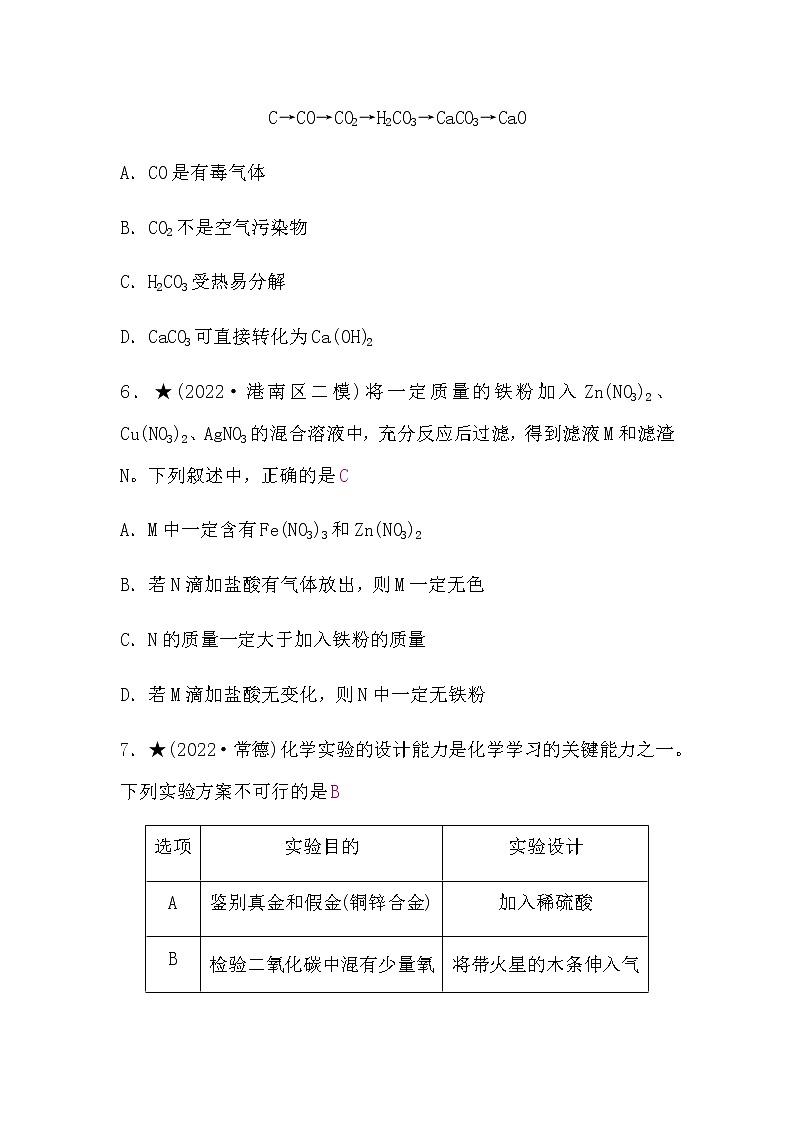 鲁教版中考化学复习限时练(一)含答案第3页