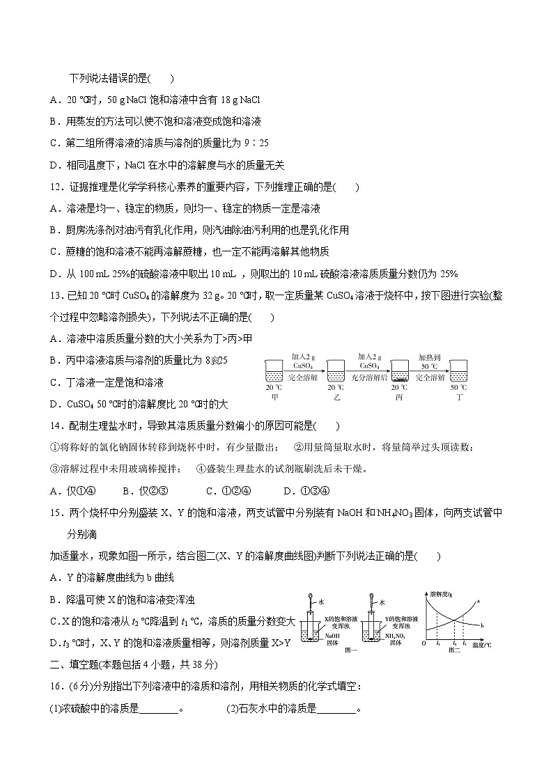 第九单元复习测试卷-九年级化学下册尖子生必备考点精讲精练（人教版）（原卷版）第3页
