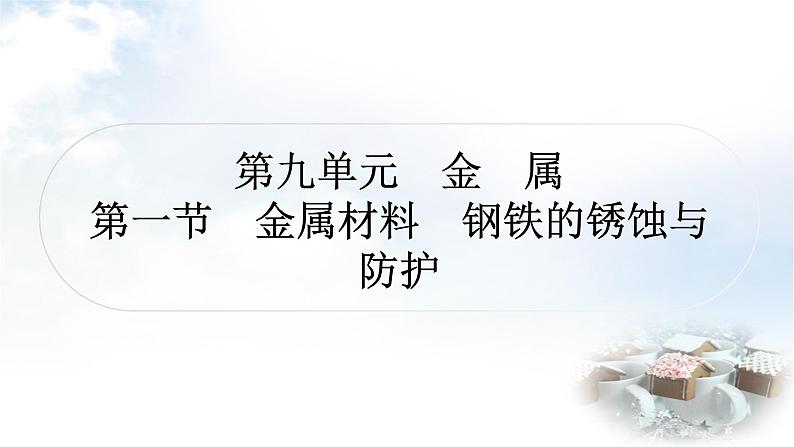 鲁教版中考化学考点过关练第九单元金属第一节金属材料钢铁的锈蚀与防护课件第1页