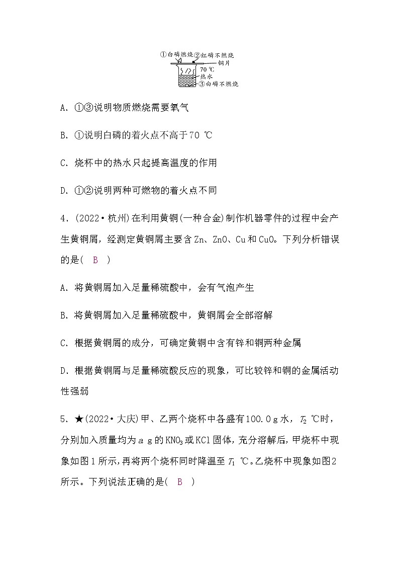 人教版中考化学复习题组练(四)含答案第2页