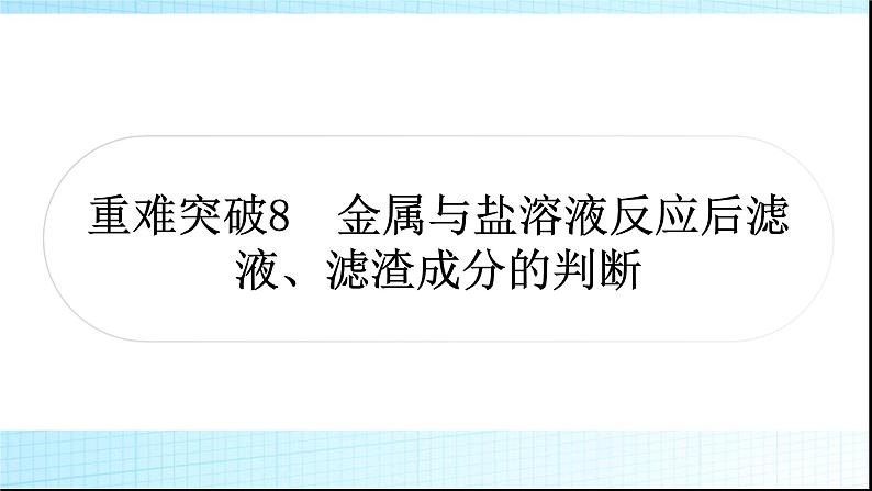 人教版中考化学重难突破8金属与盐溶液反应后滤液、滤渣成分的判断作业课件01