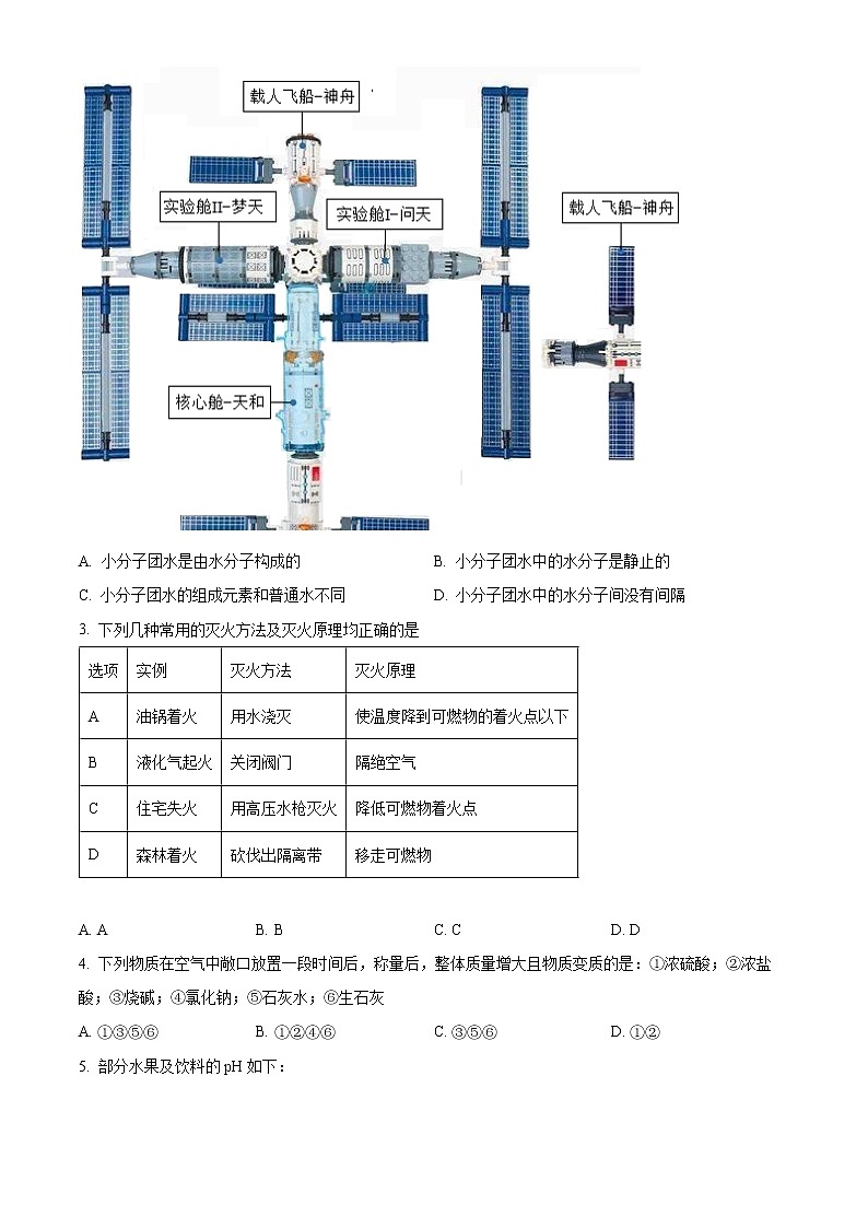山东省枣庄市薛城区2022-2023学年九年级上学期期末化学试题(含答案)02