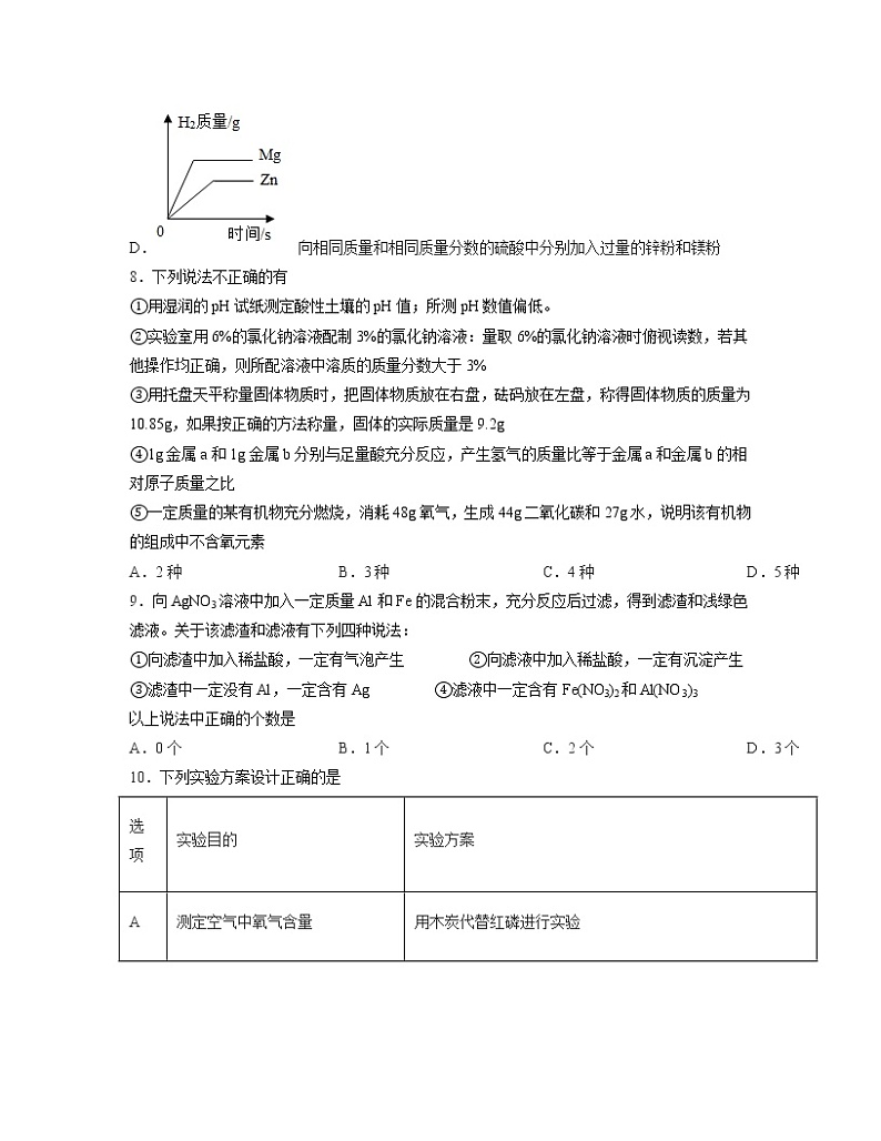 【中考化学】2022-2023学年北京市东城区第一轮复习专项提升卷（卷三）第3页