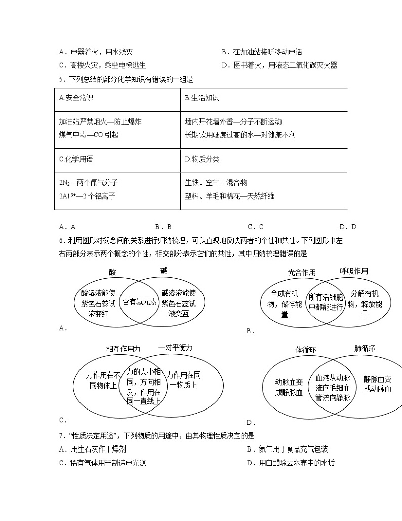 【中考化学】2022-2023学年北京市海淀区第一轮复习专项提升卷（卷二）第2页