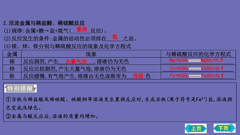 2023年中考化学鲁教版（五四学制）一轮复习第四单元　第二节　金属的化学性质课件PPT第8页