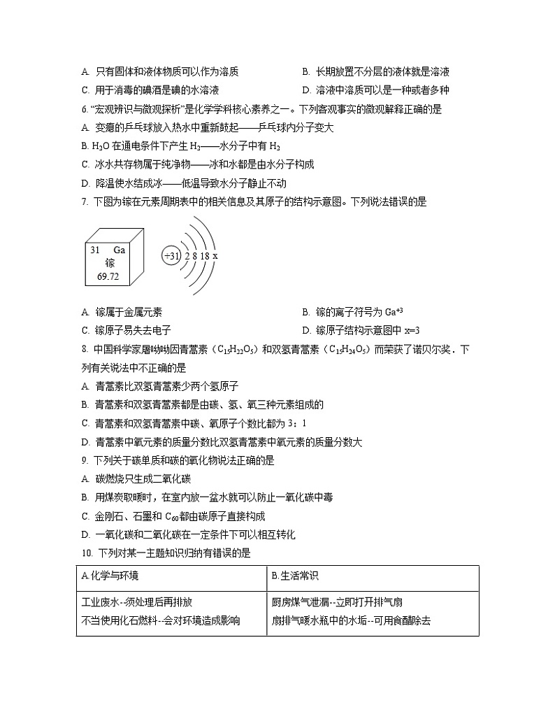 2022～2023学年江苏省盐城市九年级上册化学期末专项提升模拟试题（含解析）02