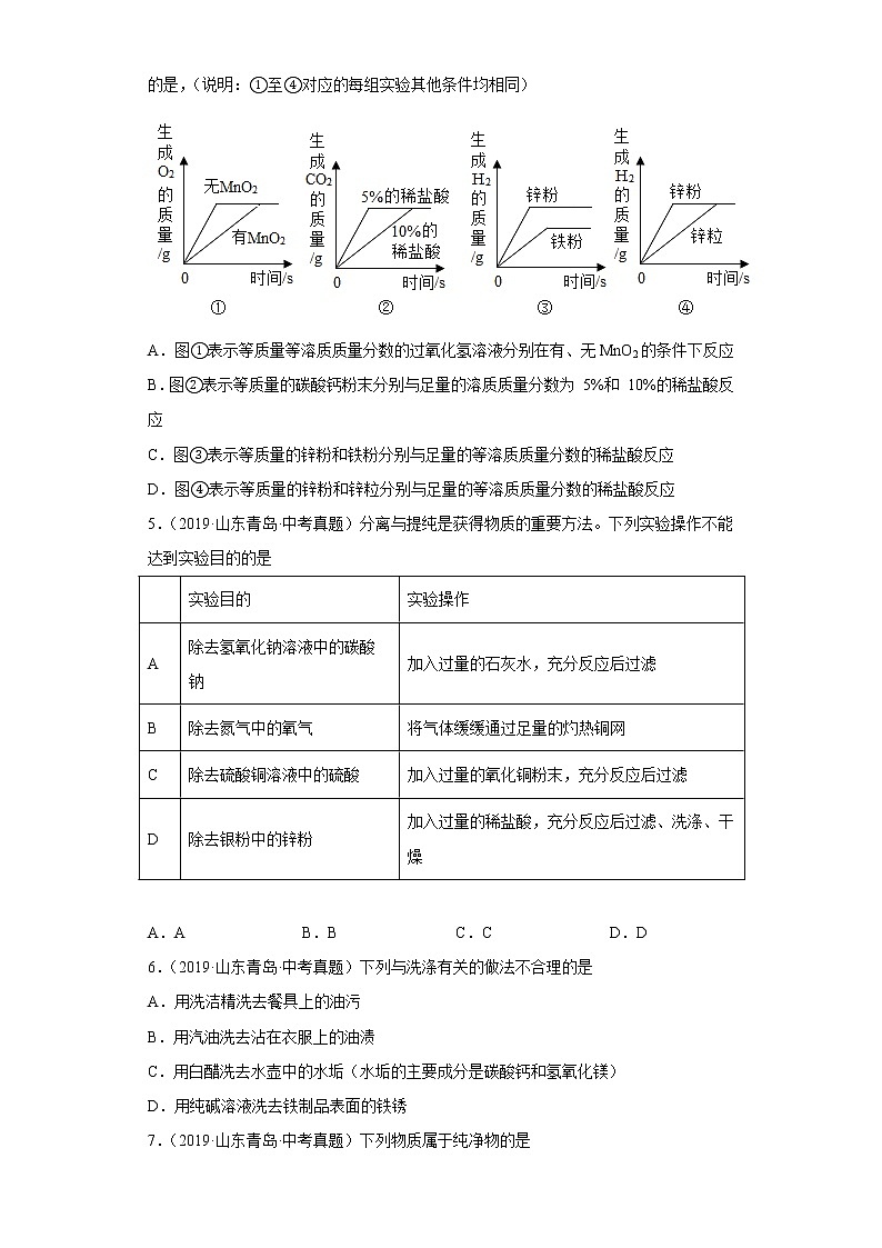 山东省青岛市五年（2018-2022）中考化学真题分题型分层汇编-07身边常见化学物质（金属和金属矿物）第2页