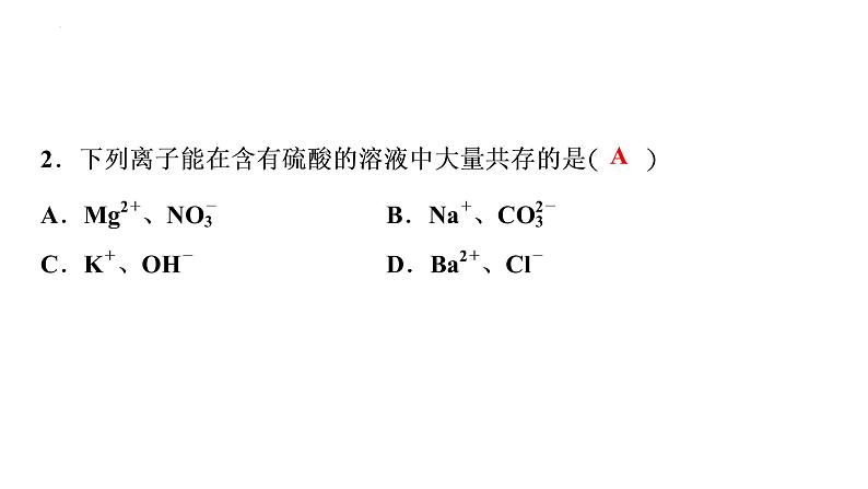 2023年中考化学二轮复习考点专题突破 物质的共存课件第7页