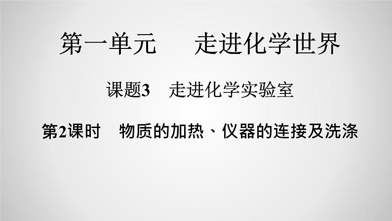 2023年中考化学一轮复习：物质的加热、仪器的连接及洗涤课件PPT第1页