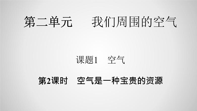 2023年中考化学一轮复习第二单元课题1空气第2课时空气是一种宝贵的资源课件PPT第1页