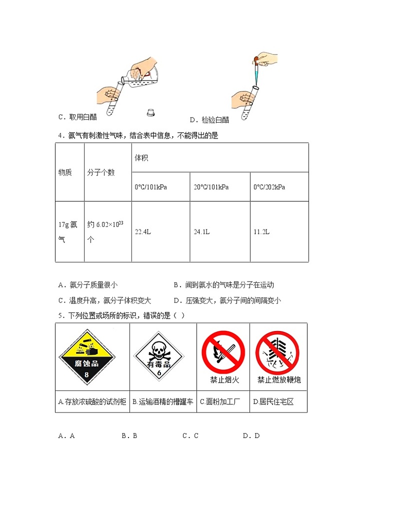 【中考化学】人教版2022-2023学年第一轮复习专项提升仿真卷（一）第2页