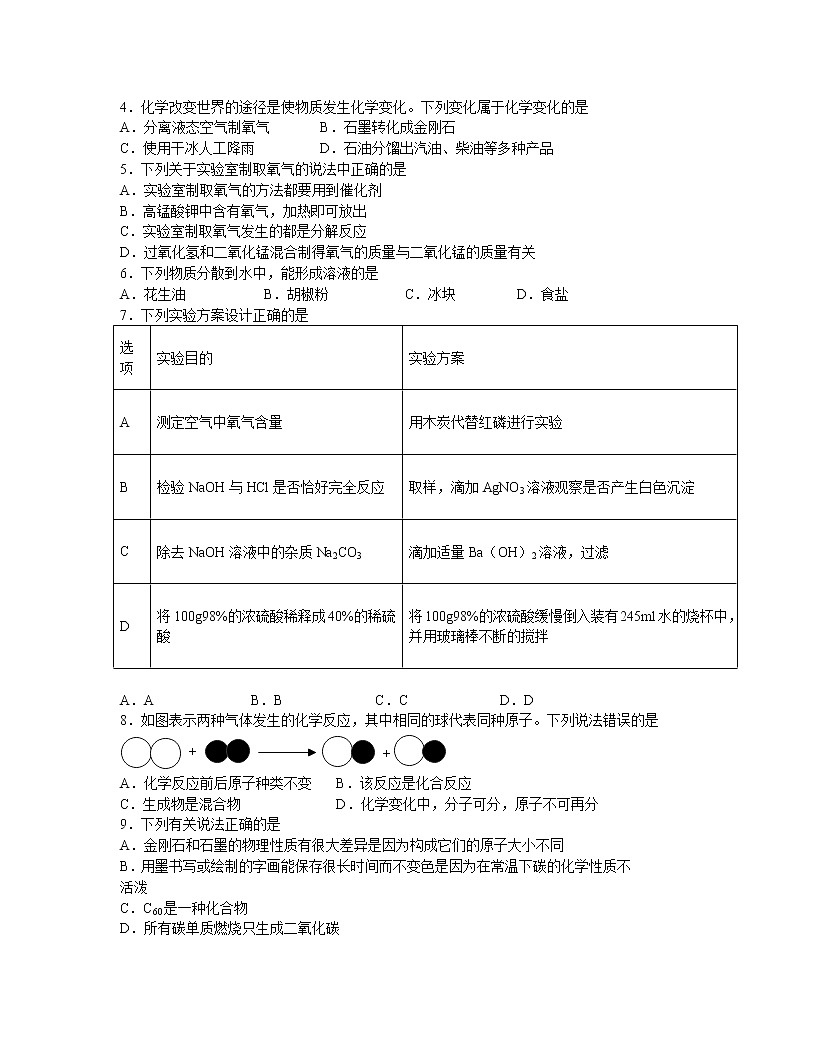 【中考化学】人教版2022-2023学年专项提升第一轮模拟卷（二模）第2页