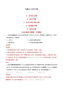 2022年中考化学真题分类汇编专题23 化学计算（2份打包，教师版+原卷版）