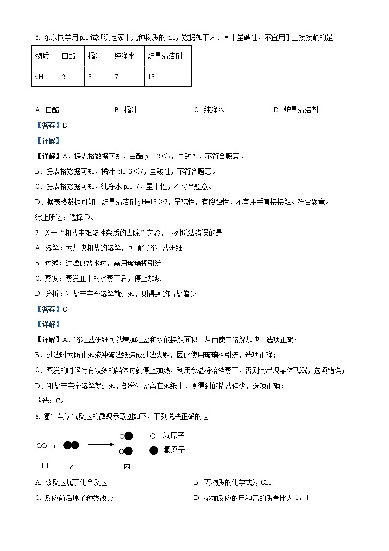 2022年吉林省长春市中考化学真题（教师版）第3页