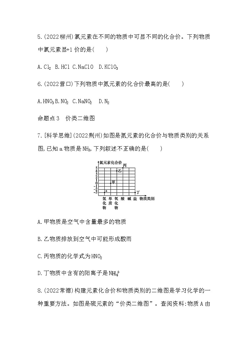 2023年中考化学鲁教版（五四学制）一轮提分专练一 化学用语第2页