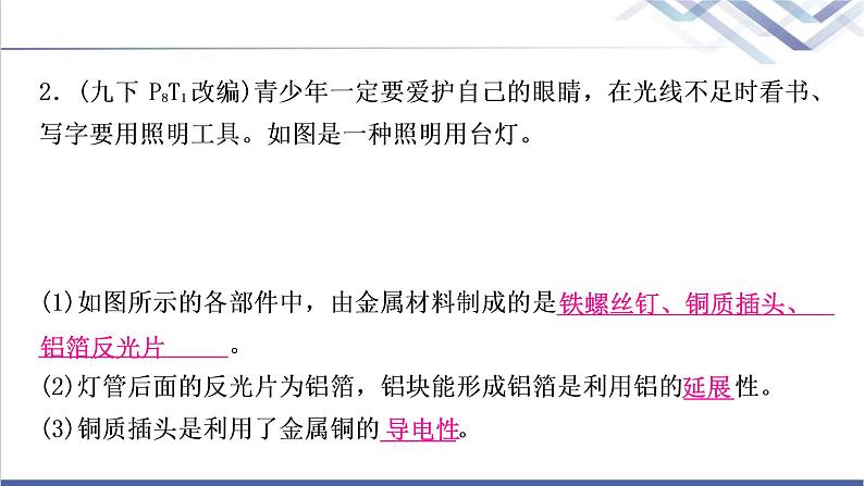 中考化学复习身边的化学物质主题五金属与金属矿物教学课件第7页