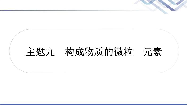 中考化学复习物质构成的奥秘主题九构成物质的微粒元素教学课件第1页