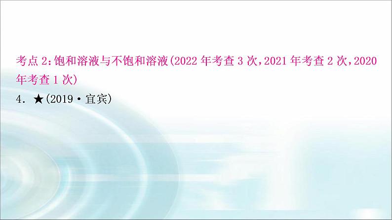 中考化学复习主题四  常见的溶液练习课件第6页