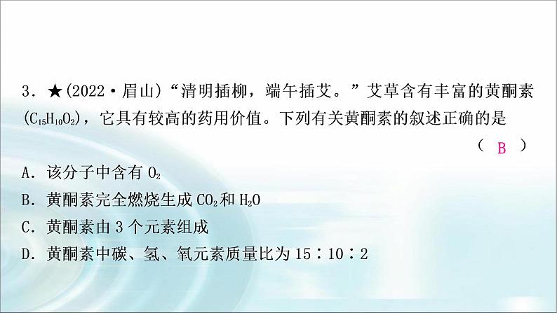 中考化学复习主题十化学式与化合价练习课件第5页